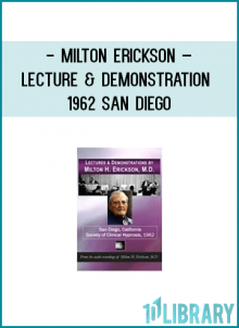 The Presentation to the San Diego Society of Clinical Hypnosis, April 29, 1962, is a recording of a lecture by Dr. Erickson from beginning to end. The five titles: That Which Occurs Within (69 min), The Inward Orientation (73 min), Frigidity & Impotence (61 min), The Individual Approach (57 min), Common Sense Suggestion (68 min), correspond with the five chapters contained in an edited transcript which is sold as The Seminars of Milton H. Erickson, No.1 (see page 12). This seminar describes essential differences between traditional hypnosis and the more versatile practice of modern hypnosis. Information on specific clinical problems, including sexual dysfunction, pain management, psychosomatic problems, and parent-child issues, is presented.