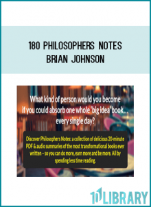 Philosophers Notes is a really simple program. The program consists of 180 book summaries on 180 of the most popular books to ever be written and read, most of them focusing on ways to improve yourself and your life, written by the author Brian Johnson. Brian created PDFs and audio recordings of these PDFs for each book he read. In his PDFs and audios, he simply extracts the most major and important concepts of the book and explains how they can be used in your own life to change it for the better.