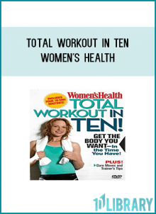 Let us guess: You're inundated at work, swamped at home and craving exercise--but you can't spare a minute for the treadmill, much less get motivated to set an incline. Our solution? Total Workout in Ten, developed by the editors of Women's Health magazine. Broken into four 10-minute sessions, this intense workout allows you to customize your burn based on your time, energy level and target zones. Exercise for one 10-minute block or combine the routines to build a full-body workout. Your workout, your call. Four concentrated 10-minute segments let you focus on: Cardio blasts to burn fat Upper-body training to tone arms Lower-body training to slim bum and legs Flexibility and balance moves to firm abs Let L.A. based celebrity trainer Amy Dixon coach you through each routine with support, guidance, advice and some serious tough love. Sound good? Then stop reading and start sweating! Equipment musts: 3 lbs (1-1/2kgs) hand weights, floor mat and remote control.