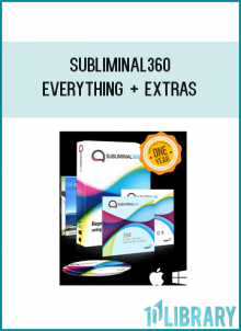 Get ready to reprogram your mind, while you use your Computer. Your package includes: Subliminal360 for Windows/Mac: Library of 350 subliminal sessions Powerful Subliminal Editor Create custom subliminal MP3s Entire Brain Hacker audio library (value $350) Quick start support videos Lifetime support & 1-year money back guarantee Live video training