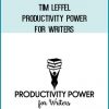 In Productivity Power for Writers, we'll take a journey together that will transform your work week and put you on the right track to accomplishing great things in your writing