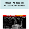 Founder - An Inside Look At a 20k/mo Info Business With Next to Zero Overhead from Sean Vosler